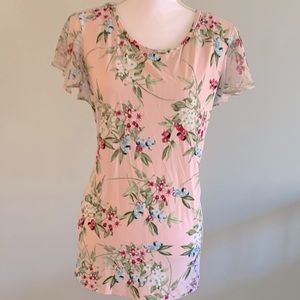 Pink floral shirt